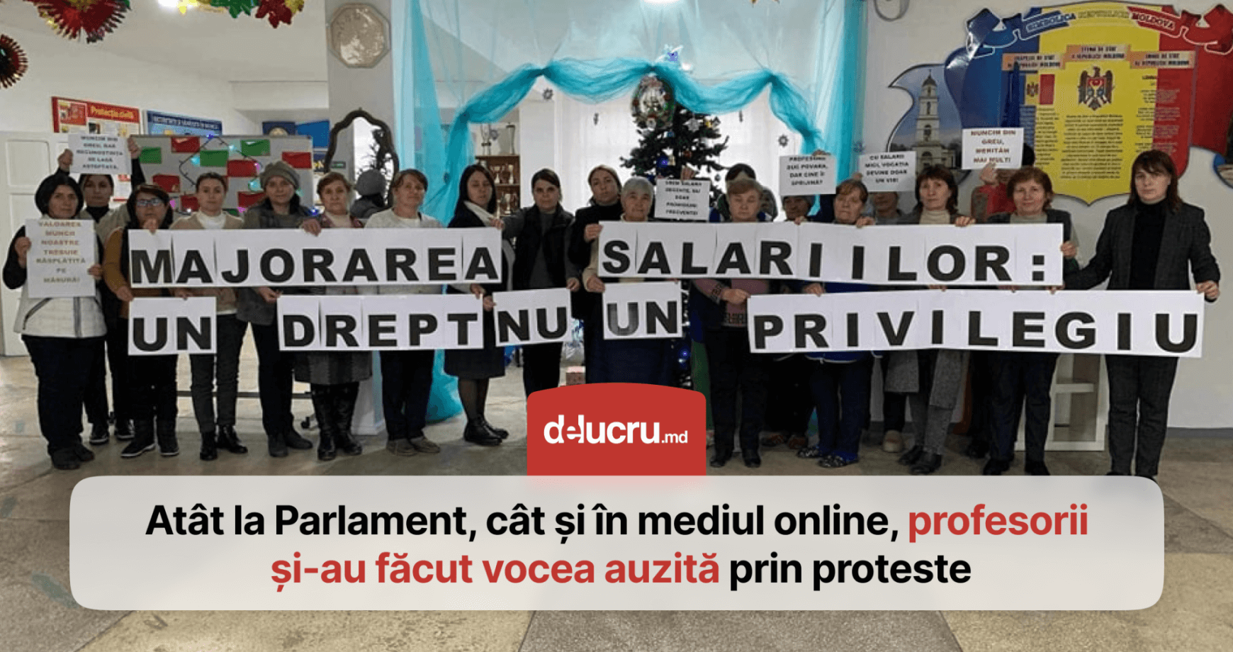 Profesorii au protestat la Parlament, dar și în mediul online 