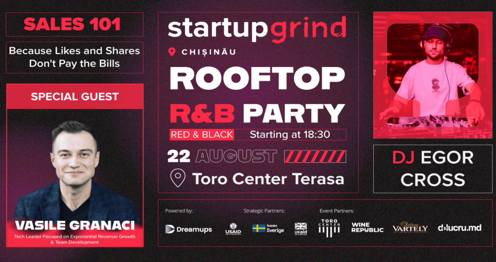 Vânzări, Networking și Party pe 22 august la Startup Grind Chișinău. Evenimentul verii cu Vasile Granaci, Angel Investor