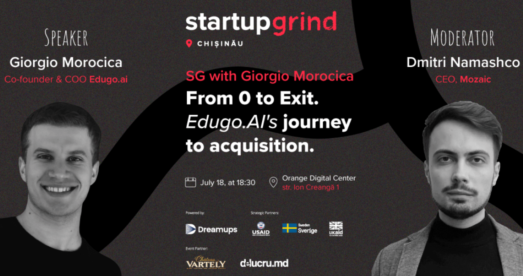 Cum să crești un startup de la 0 pană la exit? Startup Grind cu Giorgio Morocica, co-fondator Edugo.AI